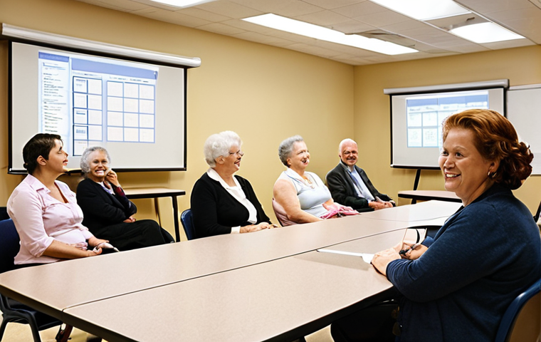 **Image Prompt:** A friendly insurance broker giving a presentation at a local community center about retirement and healthcare planning. The audience is engaged and taking notes. Focus on a warm and approachable atmosphere, showcasing the broker as a trusted advisor.