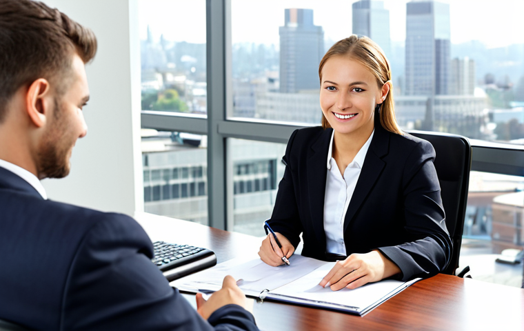 Insurance Broker Consultation**
"A professional insurance broker, fully clothed in business attire, sitting at a desk in a modern office, consulting with a client. The client is dressed in modest clothing. They are reviewing documents together, showcasing policy options. Background: Bright and welcoming office space with city views. Safe for work, appropriate content, professional, perfect anatomy, natural proportions, well-formed hands, proper finger count, high quality."
**