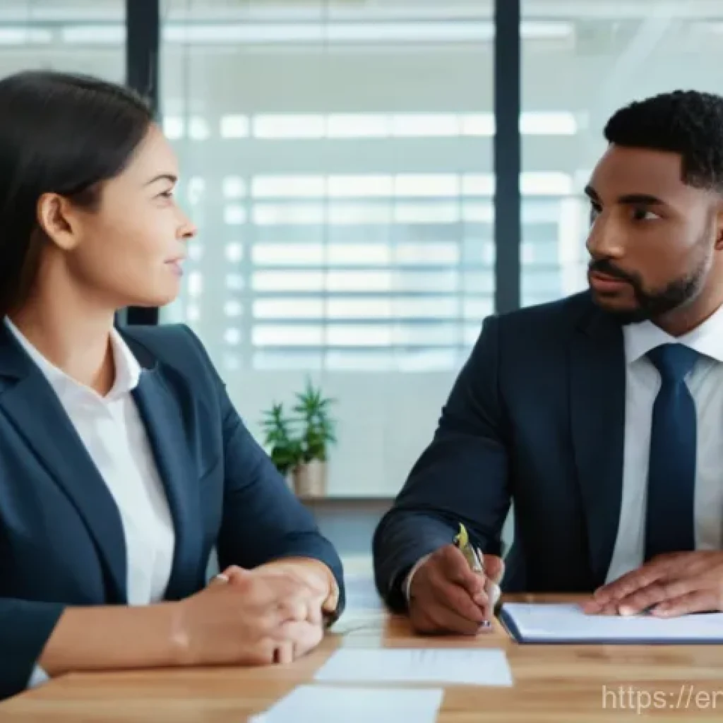 보험중개사 필수 에세이 작성법 - **Prompt:** A diverse insurance broker, professionally dressed in a modern, well-lit office, sits ac...